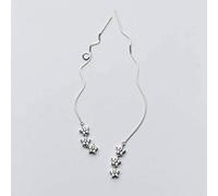 Boucles d'oreilles pour femmes, S925 étoile ligne d'oreille femme style art coréen diamant étoile à cinq branches longue chaîne d'oreille boucles d'oreilles bijoux une paire