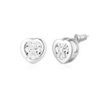 Boucles d'oreilles pour filles - Boucles d'oreilles à tige en forme de cœur en or 14 carats, or rose/plaqué argent, hypoallergéniques - Cadeau d'anniversaire pour filles, petite amie, épouse