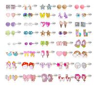 Boucles d'oreilles pour Filles Femmes 40 Paires, Mignon Boucles d'oreille en Acier Inoxydable Licorne Boucles d'oreille Hypoallergéniques pour Fille Bijoux Cadeaux