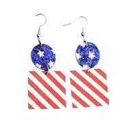 Boucles d'oreilles pour le jour de l'indépendance élégant avec designs vintage et drapeaux à paillettes pour festivals et tenues de tous les jours Boucles d'oreilles de fête, taille unique, comme