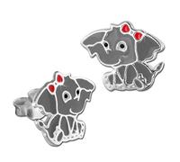 Boucles doreilles pour les enfants TW 925 boucles doreilles bijoux en argent éléphant gris rouge SDO8161K