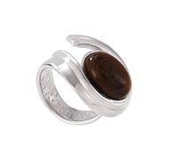 Boucles d'oreilles pratiques en forme de C avec matériaux en acier inoxydable œil de tigre pour une utilisation longue durée et un port confortable