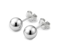 Boucles d'Oreilles Puces Boule Argent 925 Femme - Hypoallergéniques Sans Nickel - 9 Tailles de 2mm à 10mm - Plaqué Or 14K - Clous Essentiels KEZEF
