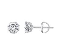 Boucles d'oreilles puces en argent sterling 925 plaqué or blanc et moissanite pour femmes et hommes