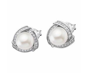 Boucles Doreilles Puces Lotus Silver Argent Lp1928-4/1 Boucles Doreilles Perle Zircone Jlp1928-4-1