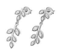 Boucles Doreilles Puces Lotus Silver Feuilles Argent Lp1783-4/1 Boucles Doreilles Zircone Jlp1783-4-1