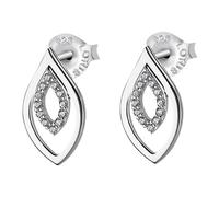 Boucles Doreilles Puces Lotus Silver Leaf Argent Lp1836-4/1 Boucles Doreilles Zircone Jlp1836-4-1