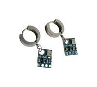 Boucles d'oreilles punk Alien Circuit Futuriste Boucles d'oreilles manchette Boucles d'oreilles en alliage Texture pour les amateurs de science-fiction