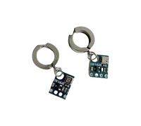 Boucles d'oreilles punk Alien Circuit Futuriste Boucles d'oreilles manchette Boucles d'oreilles en alliage Texture pour les amateurs de science-fiction