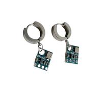 Boucles d'oreilles punk Alien Circuit Futuriste Boucles d'oreilles pendantes en alliage Texture pour les amateurs de science-fiction Punk, taille unique, Comme décrit, Comme décrit.