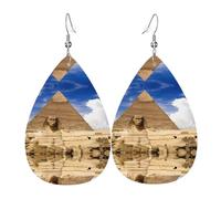 Boucles d'oreilles pyramides d'Égypte en cuir pour femme - Boucles d'oreilles pendantes en forme de larme, parfaites pour les fêtes et accessoires de costume, taille unique, cuir, sans pierre