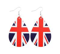 Boucles d'oreilles Raffia Gouttes d'eau ovales Boucles d'oreilles Drapeau Britannique Boucles d'oreilles en Forme de Coeur