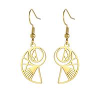 Boucles d'oreilles ratio d'or pour les amateurs de maths Boucles d'oreilles spirale de Fibonacci Bijoux chiffres de Fibonacci Géométrie sacrée Cadeaux pour femmes Professeur de maths (or 2)