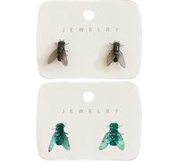 Boucles d'oreilles réalistes en forme de mouche de maison drôle imitation insecte fantaisie farce abstraite cadeau pour homme et femme, taille unique, Résine, Pas de gemme