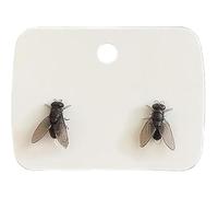 Boucles d'oreilles réalistes en forme de mouche noire, bijoux fantaisie en forme de mouche noire, cadeau unique abstrait pour homme et femme, taille unique, Résine, Non
