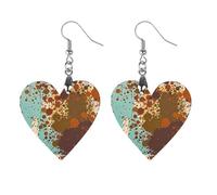 Boucles d'oreilles rétro abstraites en bois couleur rouille pour femme, bijoux vintage élégants en bois, boucles d'oreilles légères pour mariage, fête, cadeau de bijoux au quotidien, Love, Bois, Bois.