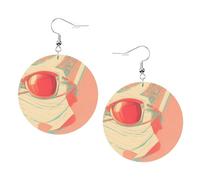 Boucles d'oreilles rétro abstraites en cuir pour femme - Boucles d'oreilles créoles pendantes, parfaites pour les fêtes costumées et les accessoires de filles, taille unique, Cuir
