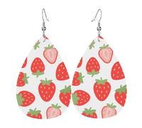 Boucles d'oreilles rétro en cuir pour femme en forme de larme - Boucles d'oreilles créoles légères - Bijoux cadeaux, One Size, Simili cuir, Pas de pierre précieuse