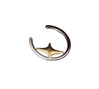 Boucles d'oreilles rétro en métal vieilli en forme de C avec étoile - Minimaliste et confortable - Bijoux tendance pour femme - Boucles d'oreilles minimalistes d'inspiration vintage
