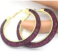 Boucles d'oreilles rétro - rose foncé KP3312
