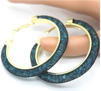 Boucles d'oreilles Retro-Tyrkys/Noir KP3313