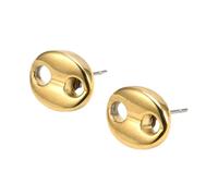 Boucles d'oreilles robustes en acier inoxydable avec motifs grains de café pour femmes et filles - Bijoux tendance - Cadeau hypoallergénique - Boucles d'oreilles à porter au quotidien, 10 mm, Comme