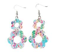 Boucles d'oreilles robustes en acrylique avec imprimé floral et léopard élégants pour les amateurs de mode, accessoires imprimés animaux, taille unique, Comme décrit, Comme décrit.