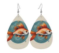Boucles d'oreilles romantiques en cuir imprimé lavande - Boucles d'oreilles pendantes légères en forme de larme - Pendentifs pour fête costumée, taille unique, Cuir