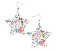 Boucles d'oreilles romantiques fantaisie pour femme, motif floral, oiseaux, papillon, boucles d'oreilles pendantes pour femme, boucles d'oreilles pendantes en forme d'étoile étincelante, bijoux