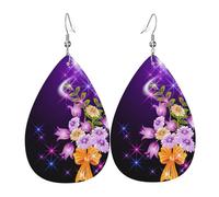 Boucles d'oreilles romantiques légères pour femmes, boucles d'oreilles pendantes festives, bijoux élégants pour célébrations, One Size, Cuir