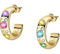 Boucles d'oreilles rondes dorées avec cristaux Poetica SAUZ02