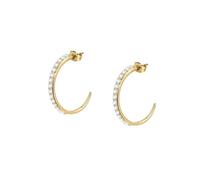 Boucles d'oreilles rondes dorées brillantes Poetica SAUZ32