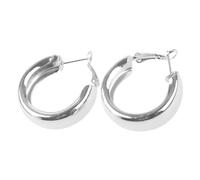 Boucles d'oreilles rondes dorées et argentées pour femme - Tendance - Géométrique - Bijoux tendance, Cuivre + aiguille en argent S925