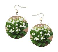 Boucles d'oreilles rondes élégantes en cuir Lys of the Valley - Accessoires tendance et uniques pour un usage quotidien, taille unique