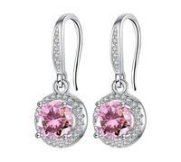 Boucles d'oreilles rondes en forme de crochet d'oreille des années 90 - La moissanite féminine est connue pour son indice de réfraction supérieur et ses couleurs ardentes. Les boucles d'oreilles
