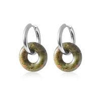 Boucles d'oreilles rondes en forme de donut pour femme - Double empilage - Style rétro minimaliste - Ton cool - Cadeau pour maman, épouse, anniversaire, Saint-Valentin, Petit, Métal, Pas de pierre