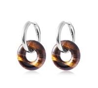 Boucles d'oreilles rondes en forme de donut pour femme - Double empilage - Style rétro minimaliste - Ton cool - Cadeau pour maman, épouse, anniversaire, Saint-Valentin, Petit, Métal, Pas de pierre