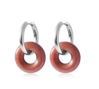 Boucles d'oreilles rondes en forme de donut pour femme - Double empilage - Style rétro minimaliste - Ton cool - Cadeau pour maman, épouse, anniversaire, Saint-Valentin, Petit, Métal, Pas de pierre