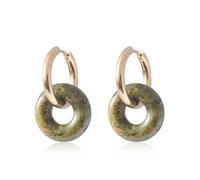 Boucles d'oreilles rondes en forme de donut pour femme - Double empilage - Style rétro minimaliste - Ton cool - Cadeau pour maman, épouse, anniversaire, Saint-Valentin, Petit, Métal, Pas de pierre