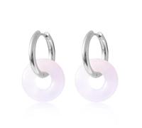 Boucles d'oreilles rondes en forme de donut pour femme - Double empilage - Style rétro minimaliste - Ton cool - Cadeau pour maman, épouse, anniversaire, Saint-Valentin, Petit, Métal, Pas de pierre