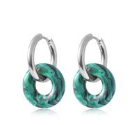 Boucles d'oreilles rondes en forme de donut pour femme - Double empilage - Style rétro minimaliste - Ton cool - Cadeau pour maman, épouse, anniversaire, Saint-Valentin, Petit, Métal, Pas de pierre