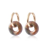 Boucles d'oreilles rondes en forme de donut pour femme - Double empilage - Style rétro minimaliste - Ton cool - Cadeau pour maman, épouse, anniversaire, Saint-Valentin, Petit, Métal, Pas de pierre
