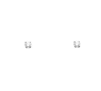 Boucles d'oreilles rondes en or blanc 14 carats avec pierre de naissance du mois d'avril 3 mm pour femme