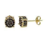 Boucles d'oreilles rondes en oxyde de zirconium brillant - Accessoires exquis et magnifiques - Parfaites pour toutes les occasions - Boucles d'oreilles créoles remplies pour femme, taille unique, Zinc