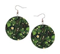 Boucles d'oreilles rondes hawaïennes en cuir coloré pour la Saint-Valentin, les festivals, les activités tendance pour femmes, taille unique, Simili cuir