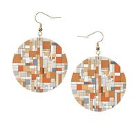 Boucles d'oreilles rondes modernes et élégantes en cuir du milieu du siècle - Accessoires tendance et uniques pour un usage quotidien, taille unique