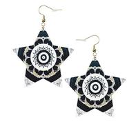 Boucles d'oreilles rondes noires et blanches à motif totem pour femme, bijoux tendance et cadeaux de fête d'anniversaire pour la Saint-Valentin