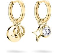 Boucles d'oreilles rondes originales en plaqué or avec pendentifs 2en1 TJ-0423-E-20.