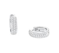 s.Oliver Créoles 925 en argent sterling pour dames, avec zirconium synth. 1,5 cm, argent, Livrées dans une boîte cadeau de bijoux