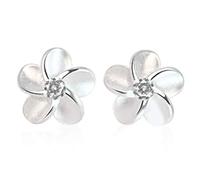 Boucles d'oreilles S925 pour femmes/petites boucles d'oreilles en diamant de fleurs de prune fraîche/boucles d'oreilles à tempérament de la mode Stuaders/cadeaux d'anniversaire